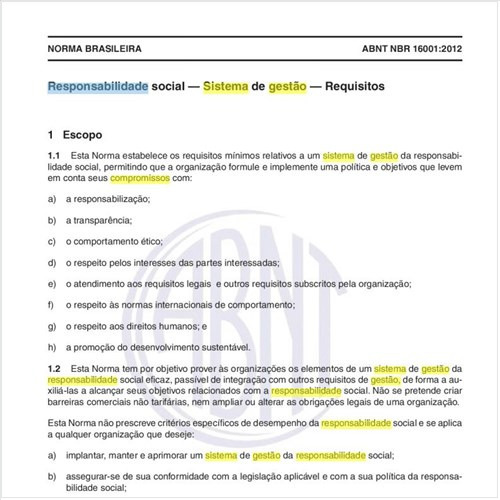 Que compromissos devem constar na aplicação do modelo de sistema de gestão da responsabilidade social?