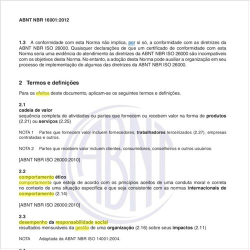 Para efeito de um  sistema de gestão da responsabilidade social, o que entender por desempenho da responsabilidade social?
