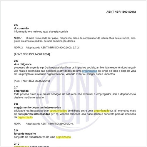 Para efeito de um  sistema de gestão da responsabilidade social o que, entende por organização e governança organizacional?