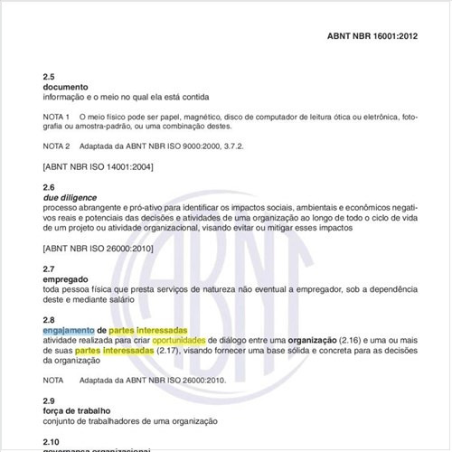 Para efeito de um  sistema de gestão da responsabilidade social, o que entender por parte interessada e engajamento da mesma?