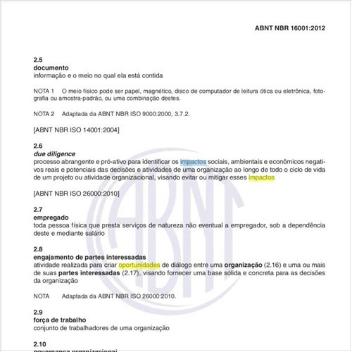 Para efeito de um  sistema de gestão da responsabilidade social, o que entender por impacto da organização?