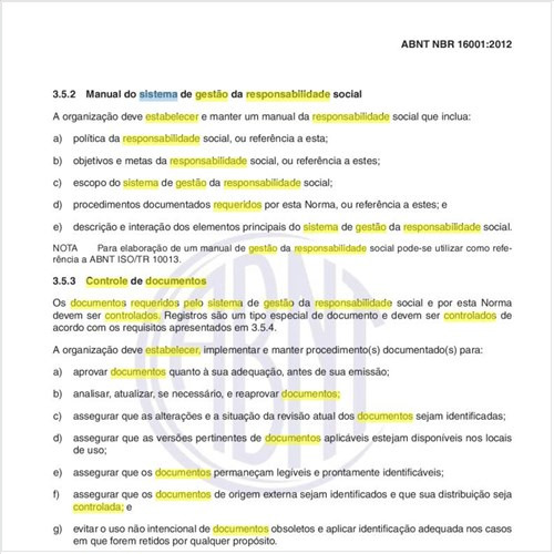 Como estabelecer o controle dos documentos requeridos pelo sistema de gestão de responsabilidade social?