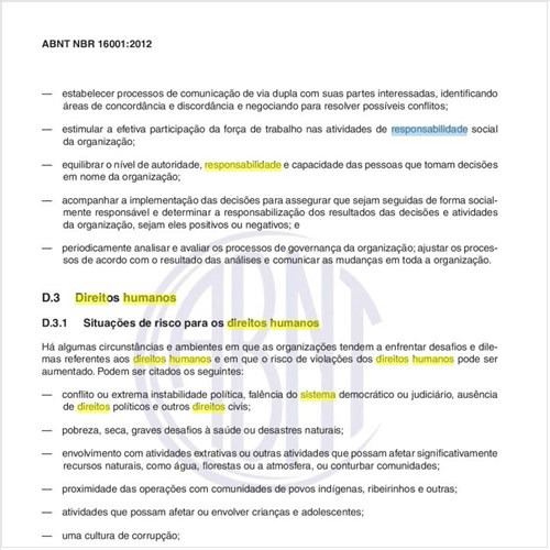 Com relação aos Direitos humanos como tratar questões de cumplicidade na implantação do sistema de gestão de responsabilidade social?