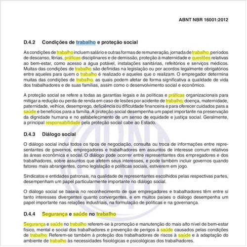 Com relação às Praticas de trabalho, como tratar as questões de Segurança e saúde, na implantação do sistema de gestão de responsabilidade social?