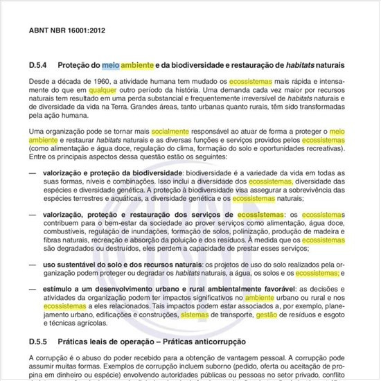 Na implantação do sistema de gestão de responsabilidade social, qual a importância de preservação do meio ambiente e da biodiversidade?