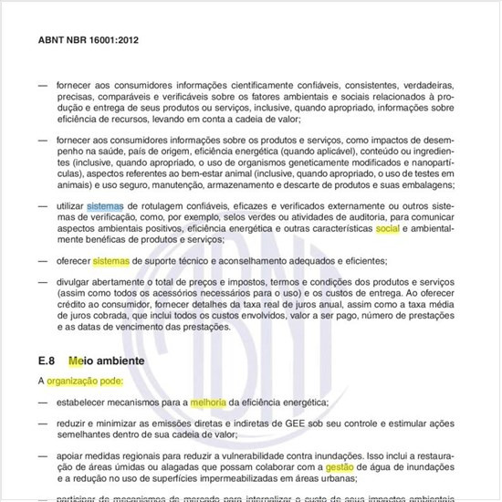O que a organização, em um sistema de gestão de responsabilidade social, pode fazer para a melhoria do Meio Ambiente?