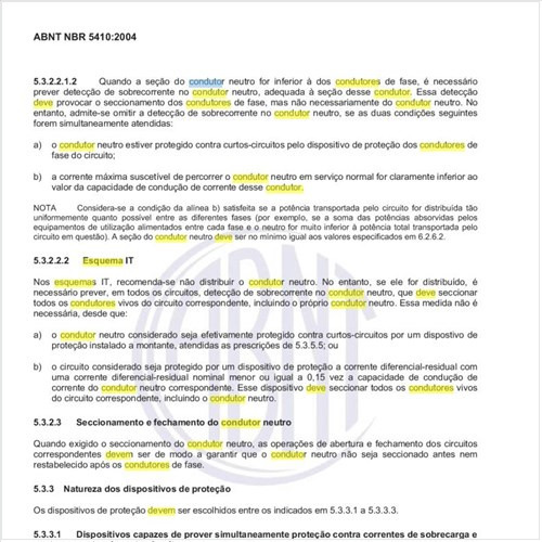 No esquema IT, como deve ser tratada a distribuição do condutor neutro?