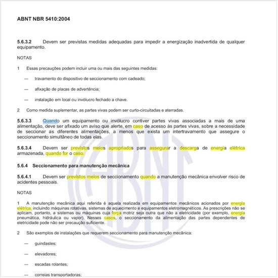 Quando for o caso, que meios apropriados precisam ser previstos para assegurar a descarga de energia elétrica armazenada?