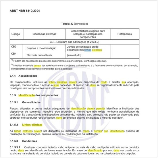 Como deve ser feita a disposição e a marcação das linhas elétricas de modo a permitir sua identificação em futuras intervenções?