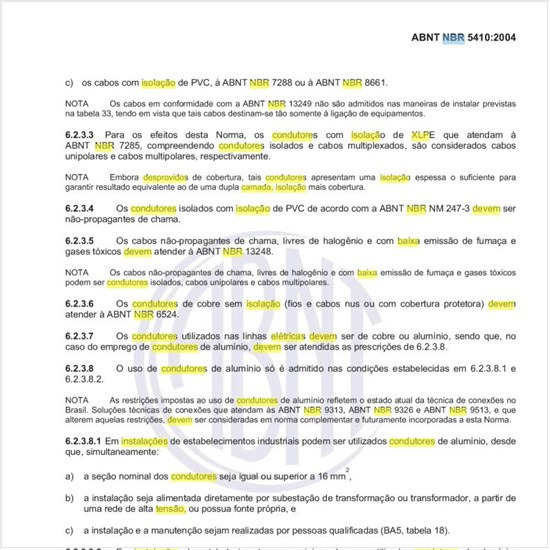Como devem ser classificados os condutores para instalações elétricas de baixa tensão, providos de isolação de camada única de XLPE conforme NBR 7285?