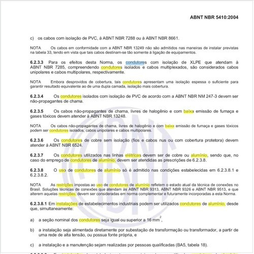 Quais as restrições ao uso de condutores de alumínio em instalações elétricas de baixa tensão?
