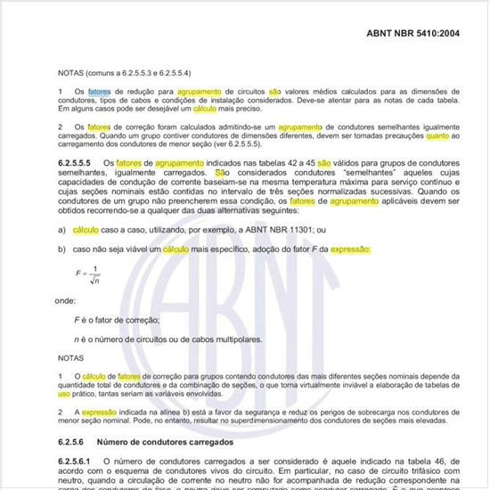 Quais são as limitações admitidas no cálculo dos fatores de agrupamento e as restrições quanto ao uso desses fatores?