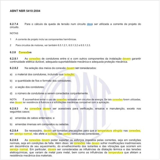 Como deve ser assegurado que a temperatura atingida nas conexões, em serviço normal, não prejudique a isolação das partes conectadas?