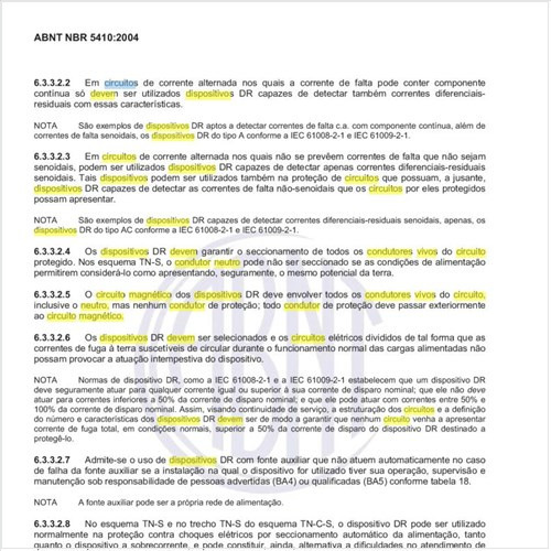 Como devem ser dispostos os condutores vivos do circuito, incluindo o neutro, em relação ao circuito magnético dos dispositivos DR, e o condutor de proteção?