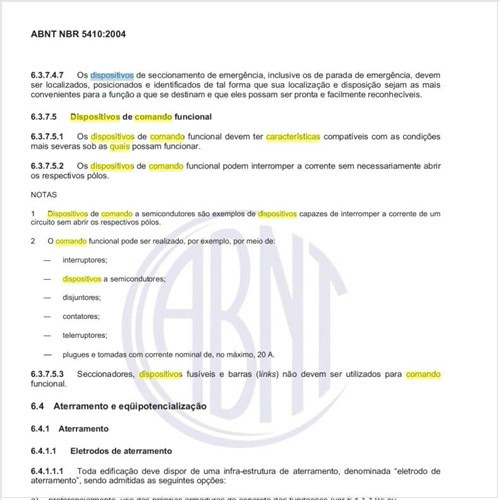 Quais os critérios para estabelecer a compatibilidade das características dos dispositivos de comando funcional?