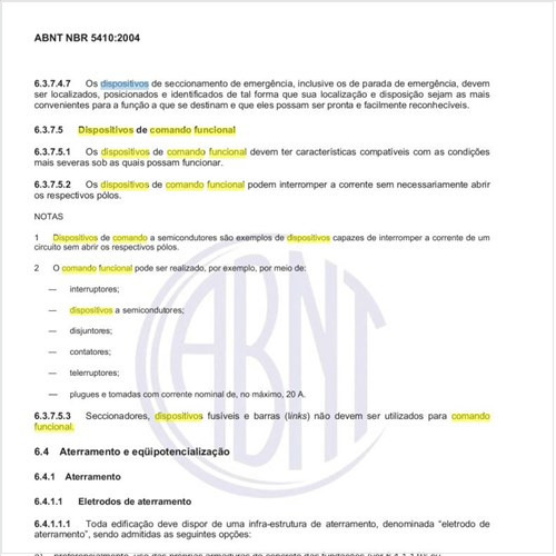 O que caracteriza os dispositivos de comando funcional em termos de interrupção da corrente?
