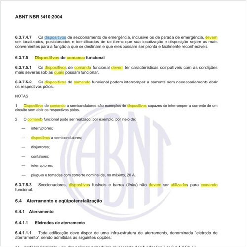 Quais tipos de dispositivos não devem ser utilizados para comando funcional?