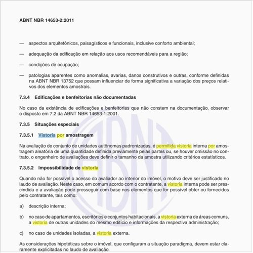 É permitida vistoria por amostragem?