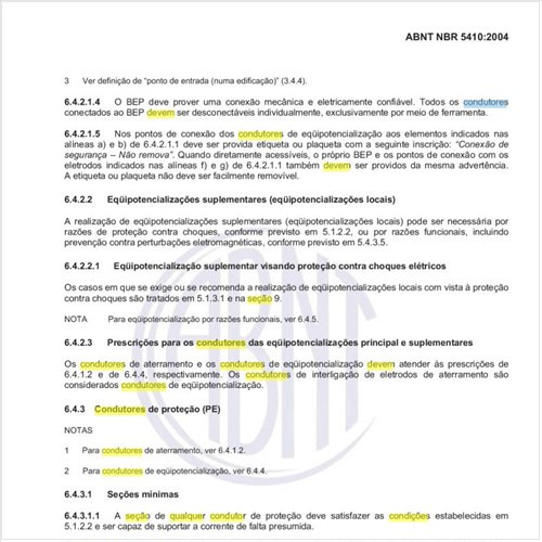 Quais condições devem ser satisfeitas pela seção transversal de qualquer condutor de proteção?