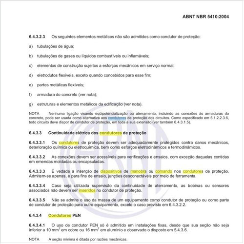 Dispositivos de manobra ou comando podem, em alguma situação, ser inseridos nos condutores de proteção?