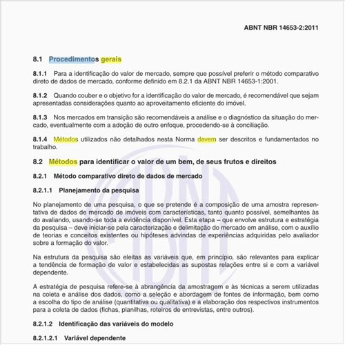 Que procedimentos metodológicos gerais devem constar nos métodos avaliatórios?