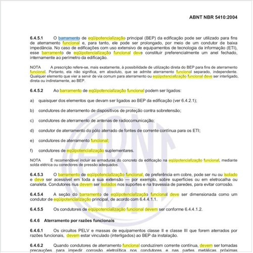 Como deve ser constituído o barramento de equipotencialização funcional (material, isolado ou não, acessibilidade, prevenção de corrosão)?