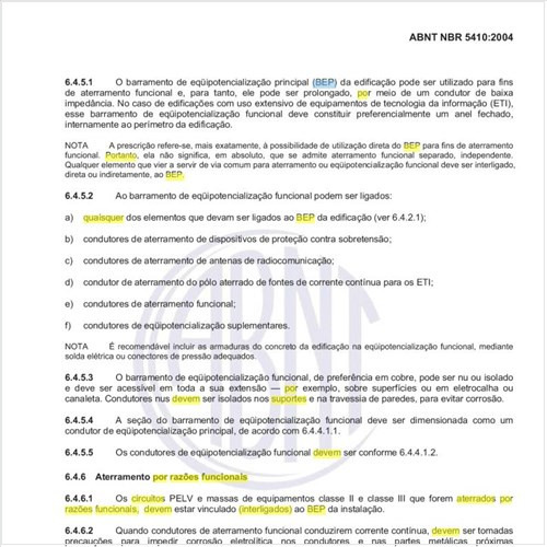 Quais circuitos, aterrados por razões funcionais,  devem ser vinculados (interligados) ao BEP da instalação?