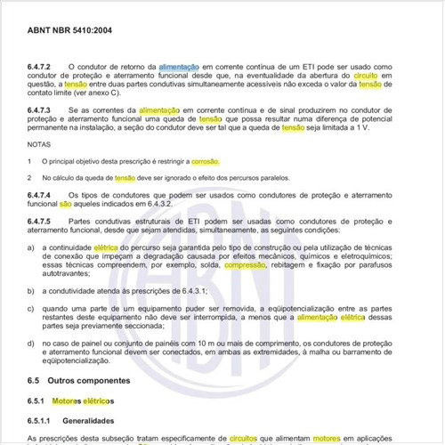 Quais as restrições aos motores elétricos cujos circuitos de  alimentação são especificados nesta seção?