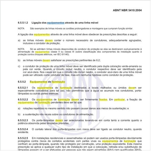 Como devem ser fixados os equipamentos de iluminação, em particular, os equipamentos de iluminação pendentes?