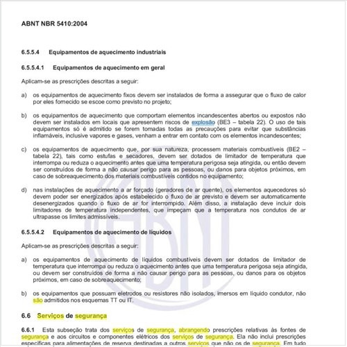 Como são tratados os serviços de segurança, abrangendo quais tipos de prescrições?