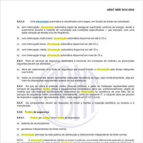 Que tipos de alimentação podem ser usadas como fontes de segurança?