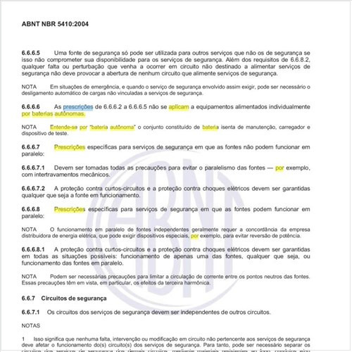 O que se entende por bateria autônoma e quais prescrições não se aplicam a ela?