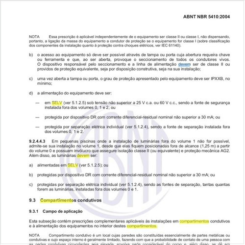 Quais condições devem ser atendidas para o uso de SELV em compartimentos condutivos?