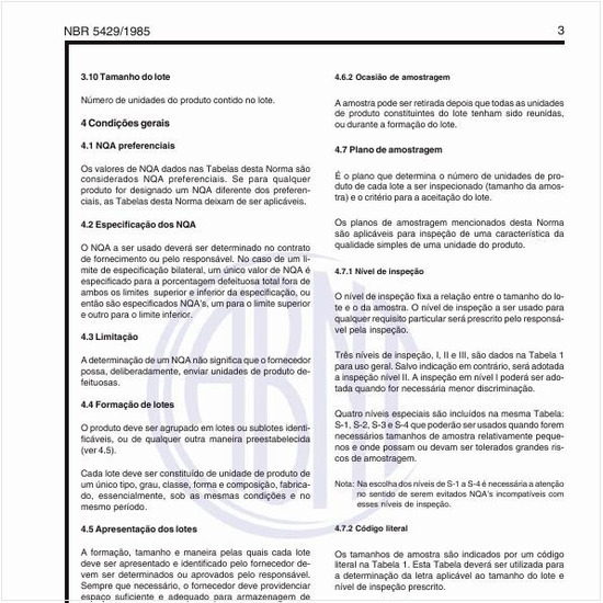 Quais as condições gerais que devem ser adotadas nos planos de amostragem para inspeção de variáveis?