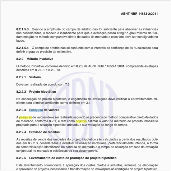 Qual é o objetivo da pesquisa de valores?