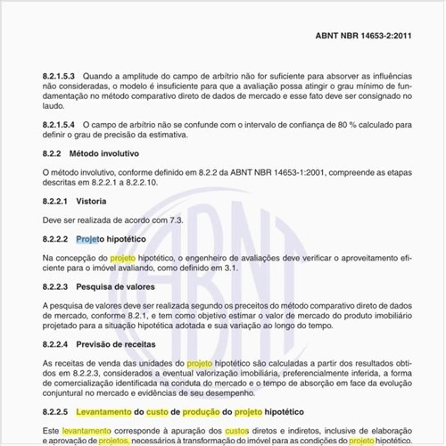O que é levantamento de custo de produção do projeto hipotético?