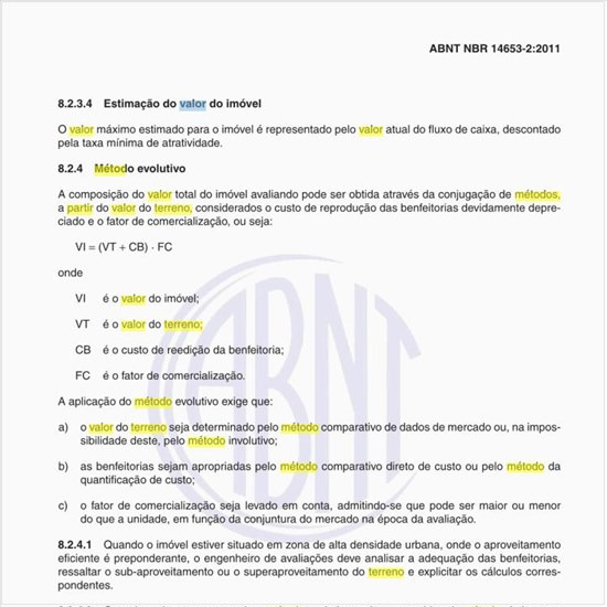 Que método utilizar para obter o valor do terreno a partir de seu valor total?