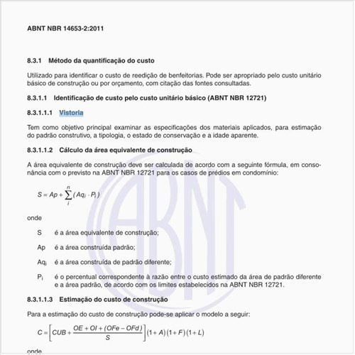 O que é Vistoria na identificação de custo?