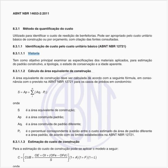 O que é Vistoria na identificação de custo?