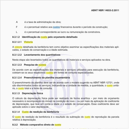 O que é O que é Vistoria para a identificação do custo de construção?
