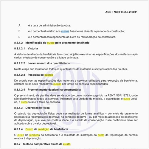 O que é custo de reedição da benfeitoria?