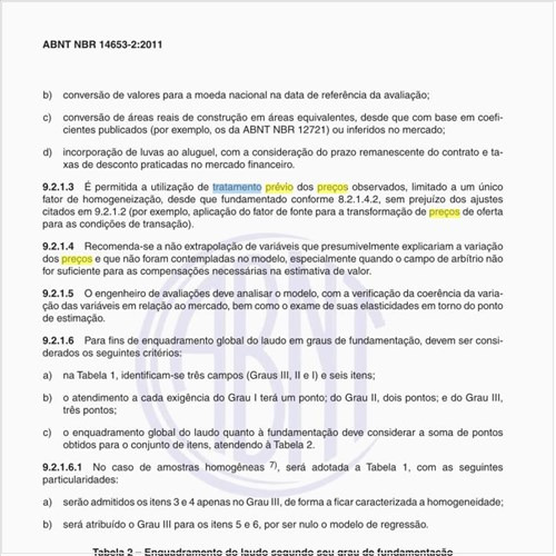 É permitido tratamento prévio dos preços observados?