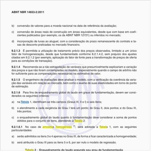 Em se tratando de amostras homogêneas que tabela adotar?