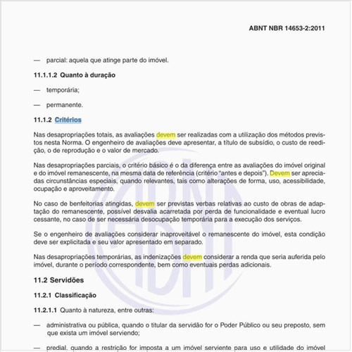 Que critérios de avaliação devem ser utilizados para cada tipo de desapropiação?