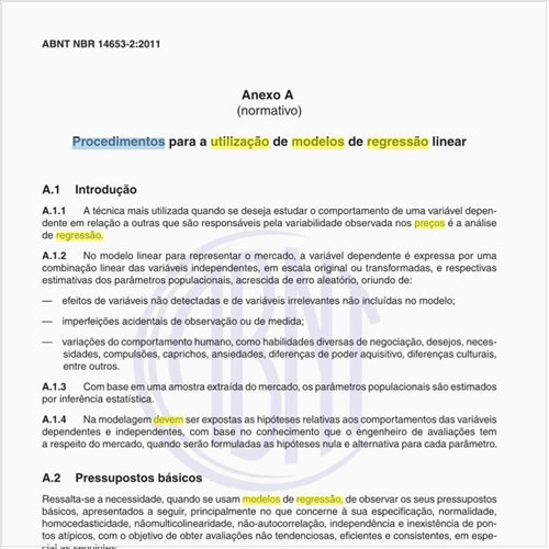 Quais devem ser os procedimentos para a utilização na avaliação de preços de modelos de regressão linear?