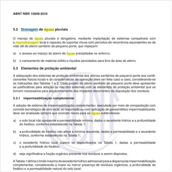 E quanto à drenagem das águas pluviais?