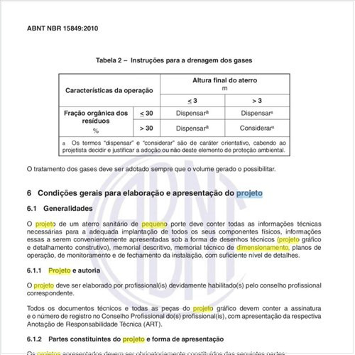 Quais os critérios para um projeto de aterros sanitários de pequeno porte?
