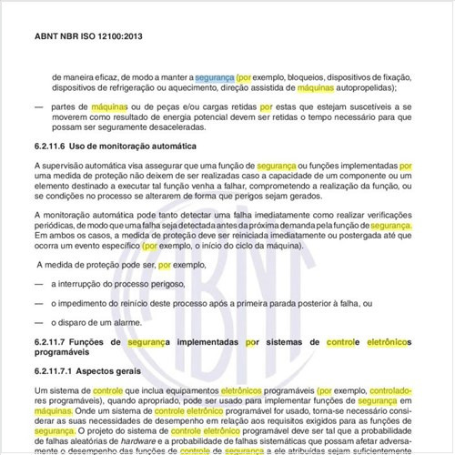 A segurança das máquinas por controle eletrônico programável.