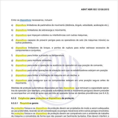 Quais as exigências pra proteções e dispositivos de proteção?