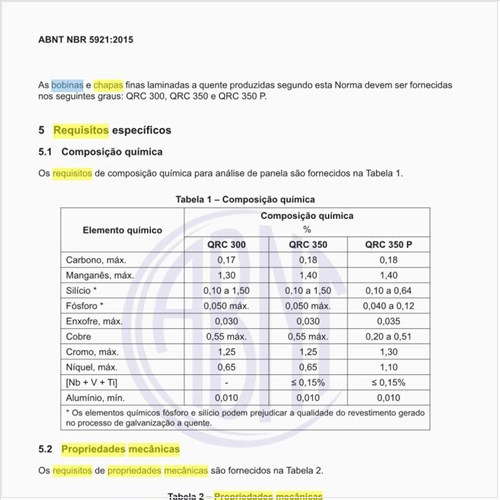 Quais os requisitos de propriedades mecânicas das bobinas e chapas finas?